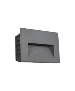 kelvo® STEPART KLV-101-0084 Χωνευτό Φωτιστικό Σκαλοπατιού / Διαδρόμου LED 3W 375lm 45° AC 220-240V Αδιάβροχο IP65 Θερμό Λευκό 2700K – Lumileds SMD Chip & TÜV SÜD Driver – Γκρι Ανθρακί Ματ – Μ11.5 x Π5.3 x Υ8.3cm / Q10.6 x 7.6cm – 5 Χρόνια Εγγύηση