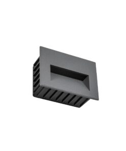 kelvo® STEPART KLV-101-0084 Χωνευτό Φωτιστικό Σκαλοπατιού / Διαδρόμου LED 3W 375lm 45° AC 220-240V Αδιάβροχο IP65 Θερμό Λευκό 2700K – Lumileds SMD Chip & TÜV SÜD Driver – Γκρι Ανθρακί Ματ – Μ11.5 x Π5.3 x Υ8.3cm / Q10.6 x 7.6cm – 5 Χρόνια Εγγύηση