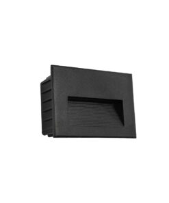 kelvo® STEPART KLV-101-0083 Χωνευτό Φωτιστικό Σκαλοπατιού / Διαδρόμου LED 3W 375lm 45° AC 220-240V Αδιάβροχο IP65 Θερμό Λευκό 2700K – Lumileds SMD Chip & TÜV SÜD Driver – Μαύρο Ματ – Μ11.5 x Π5.3 x Υ8.3cm / Q10.6 x 7.6cm – 5 Χρόνια Εγγύηση