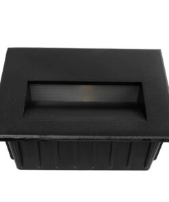 kelvo® STEPART KLV-101-0083 Χωνευτό Φωτιστικό Σκαλοπατιού / Διαδρόμου LED 3W 375lm 45° AC 220-240V Αδιάβροχο IP65 Θερμό Λευκό 2700K – Lumileds SMD Chip & TÜV SÜD Driver – Μαύρο Ματ – Μ11.5 x Π5.3 x Υ8.3cm / Q10.6 x 7.6cm – 5 Χρόνια Εγγύηση
