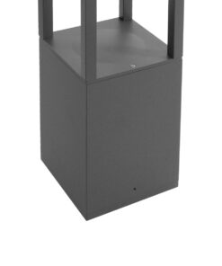 kelvo® GREMO KLV-101-0124 Φωτιστικό Κολωνάκι Κήπου LED 7W 875lm 45° AC 220-240V Αδιάβροχο IP65 Θερμό Λευκό 2700K – Bridgelux COB Chip & TÜV SÜD Driver – Γκρι Ανθρακί Ματ – Μ15 x Π15 x Υ80.5cm – 5 Χρόνια Εγγύηση