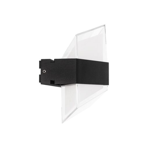 GLOBOSTAR® EMPIRE 60781 Μοντέρνο Φωτιστικό Τοίχου – Απλίκα LED 12W 1200lm 120° AC 220-240V Αδιάβροχο IP65 Θερμό Λευκό 2700K – Bridgelux SMD Chip & TÜV SÜD Driver – Μαύρο Ματ – Μ18.5 x Π10 x Υ17.5cm – 3 Χρόνια Εγγύηση