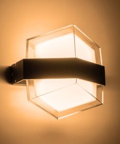 GLOBOSTAR® EMPIRE 60781 Μοντέρνο Φωτιστικό Τοίχου – Απλίκα LED 12W 1200lm 120° AC 220-240V Αδιάβροχο IP65 Θερμό Λευκό 2700K – Bridgelux SMD Chip & TÜV SÜD Driver – Μαύρο Ματ – Μ18.5 x Π10 x Υ17.5cm – 3 Χρόνια Εγγύηση