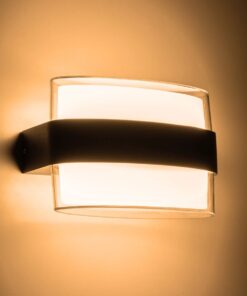 GLOBOSTAR® EMPIRE 60783 Μοντέρνο Φωτιστικό Τοίχου – Απλίκα LED 12W 1200lm 120° AC 220-240V Αδιάβροχο IP65 Θερμό Λευκό 2700K – Bridgelux SMD Chip & TÜV SÜD Driver – Μαύρο Ματ – Μ18.5 x Π9 x Υ12cm – 3 Χρόνια Εγγύηση
