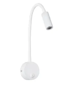 GLOBOSTAR® GOOSE 60876 Μοντέρνο Φωτιστικό Τοίχου - Απλίκα Ξενοδοχείου Reading Light LED 3W 300lm 36° AC 220-240V IP20 Φυσικό Λευκό 4500K - CREE XPE Chip & TÜV SÜD Driver - Λευκό Ματ - Μ6.5 x Π15 x Υ24.5cm - 3 Χρόνια Εγγύηση