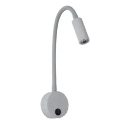 GLOBOSTAR® GOOSE 60877 Μοντέρνο Φωτιστικό Τοίχου - Απλίκα Ξενοδοχείου Reading Light LED 3W 300lm 36° AC 220-240V IP20 Φυσικό Λευκό 4500K - CREE XPE Chip & TÜV SÜD Driver - Γκρι Ανθρακί Ματ - Μ6.5 x Π15 x Υ24.5cm - 3 Χρόνια Εγγύηση