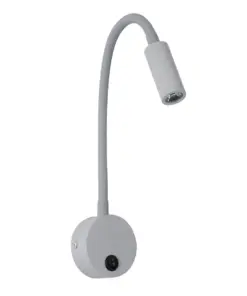 GLOBOSTAR® GOOSE 60877 Μοντέρνο Φωτιστικό Τοίχου - Απλίκα Ξενοδοχείου Reading Light LED 3W 300lm 36° AC 220-240V IP20 Φυσικό Λευκό 4500K - CREE XPE Chip & TÜV SÜD Driver - Γκρι Ανθρακί Ματ - Μ6.5 x Π15 x Υ24.5cm - 3 Χρόνια Εγγύηση