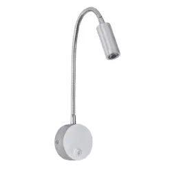 GLOBOSTAR® GOOSE 60879 Μοντέρνο Φωτιστικό Τοίχου - Απλίκα Ξενοδοχείου Reading Light LED 3W 300lm 36° AC 220-240V IP20 Φυσικό Λευκό 4500K - CREE XPE Chip & TÜV SÜD Driver - Σατινέ Νίκελ Βούρτσας - Μ6.5 x Π15 x Υ24.5cm - 3 Χρόνια Εγγύηση