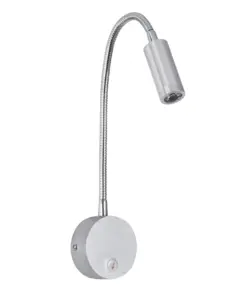 GLOBOSTAR® GOOSE 60879 Μοντέρνο Φωτιστικό Τοίχου - Απλίκα Ξενοδοχείου Reading Light LED 3W 300lm 36° AC 220-240V IP20 Φυσικό Λευκό 4500K - CREE XPE Chip & TÜV SÜD Driver - Σατινέ Νίκελ Βούρτσας - Μ6.5 x Π15 x Υ24.5cm - 3 Χρόνια Εγγύηση