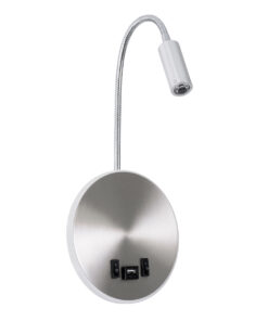 Alternative view of GLOBOSTAR® GOOSE 60884 Μοντέρνο Φωτιστικό Τοίχου - Απλίκα Ξενοδοχείου Reading Light με Φορτιστή USB 3A LED 6W 600lm 36° & 360° AC 220-240V IP20 Φυσικό Λευκό 4500K - CREE XPE & Lumileds SMD Chip & TÜV SÜD Driver - Νίκελ Βούρτσας - Μ15.5 x Π15 x Υ30.5cm - 3 Χρόνια Εγγύηση