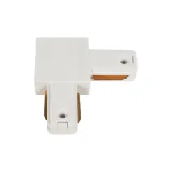 GLOBOSTAR® EUROTRACK-1PH 60906 Μονοφασικός Σύνδεσμος Γ Ράγας 2 Καλωδίων 1L+1N για Σύστημα Ράγας Eurotrack-1PH AC 220-240V IP20 - Λευκό Ματ - Μ6.5 x Π6.5 x Υ1.6cm