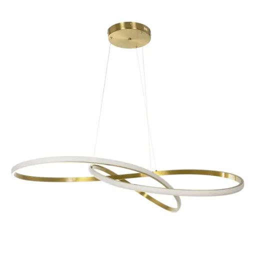 GLOBOSTAR® DEXTER 60920 Μοντέρνο Κρεμαστό Φωτιστικό Οροφής LED 120W 13440lm 300° AC 220-240V IP20 Ρυθμιζόμενο Λευκό CCT με Χειριστήριο από 2700K έως 6000K Dimmable - Lumileds SMD Chip - Χρυσό Βούρτσας - Μ103 x Π103 x Υ30cm - 3 Χρόνια Εγγύηση - Image 2