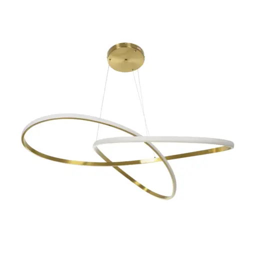 GLOBOSTAR® DEXTER 60920 Μοντέρνο Κρεμαστό Φωτιστικό Οροφής LED 120W 13440lm 300° AC 220-240V IP20 Ρυθμιζόμενο Λευκό CCT με Χειριστήριο από 2700K έως 6000K Dimmable - Lumileds SMD Chip - Χρυσό Βούρτσας - Μ103 x Π103 x Υ30cm - 3 Χρόνια Εγγύηση - Image 5