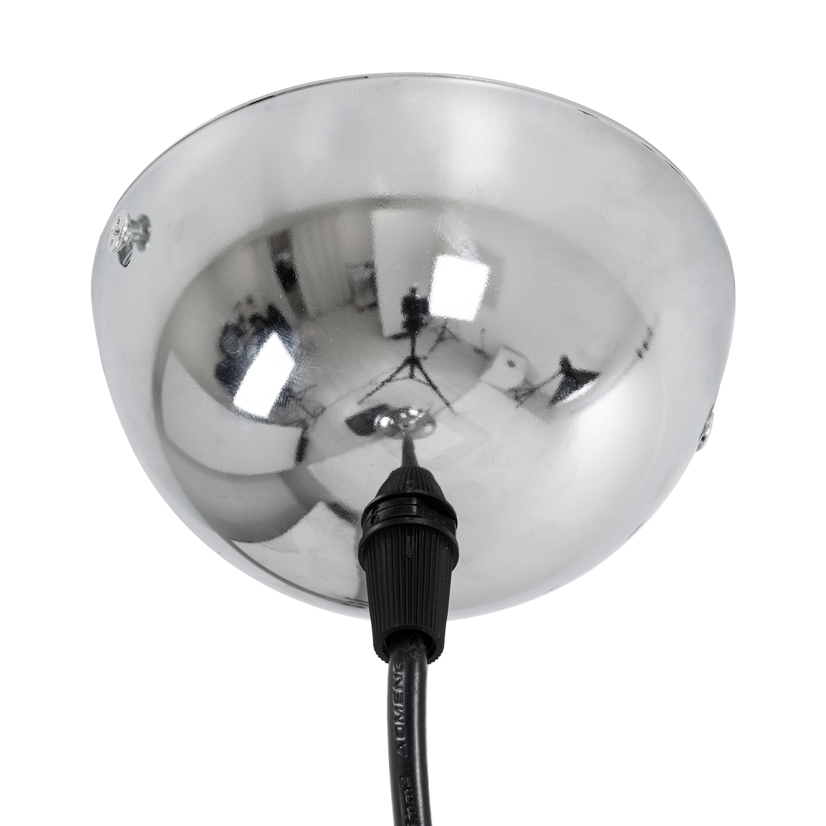 GLOBOSTAR® GLASSO 60928 Μοντέρνο Κρεμαστό Φωτιστικό Οροφής με Ντουί 1 x E27 AC 220-240V IP20 - Ασημί - Μ27 x Π27 x Υ52cm - Image 10