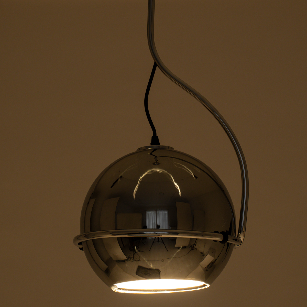 GLOBOSTAR® GLASSO 60928 Μοντέρνο Κρεμαστό Φωτιστικό Οροφής με Ντουί 1 x E27 AC 220-240V IP20 - Ασημί - Μ27 x Π27 x Υ52cm - Image 11