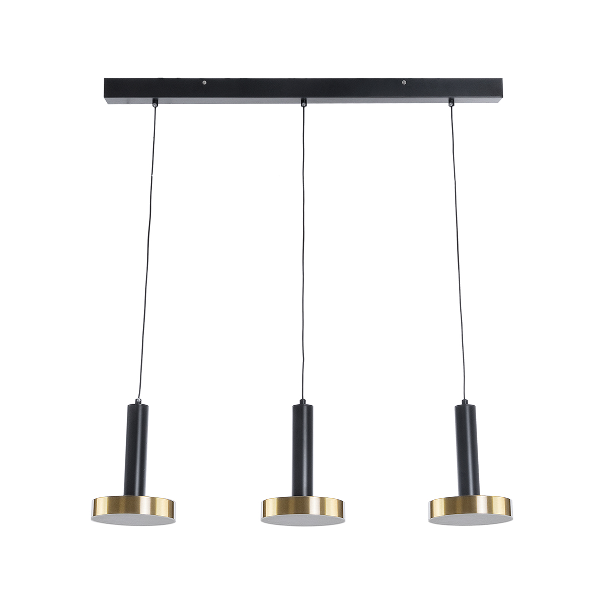 GLOBOSTAR® ZANE 60936 Μοντέρνο Κρεμαστό Φωτιστικό Οροφής LED 54W 6048lm 120° AC 220-240V IP20 Ρυθμιζόμενο Λευκό CCT με Χειριστήριο από 2700K έως 6000K Dimmable - Lumileds SMD Chip - Μαύρο Ματ & Χρυσό - Μ80 x Π15 x Υ20cm - 3 Χρόνια Εγγύηση - Image 2