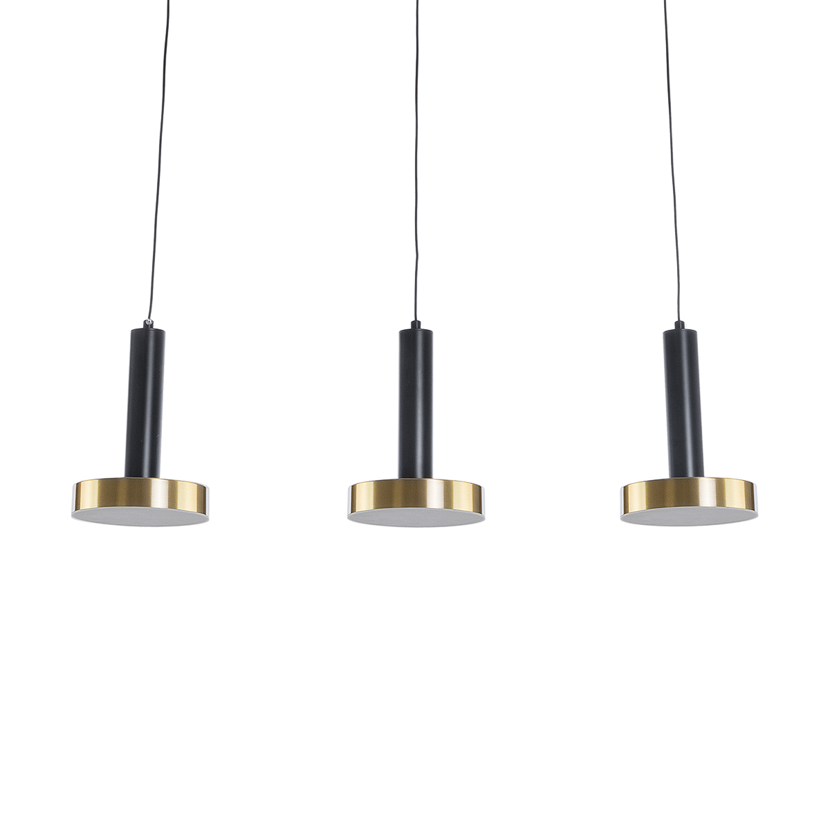 GLOBOSTAR® ZANE 60936 Μοντέρνο Κρεμαστό Φωτιστικό Οροφής LED 54W 6048lm 120° AC 220-240V IP20 Ρυθμιζόμενο Λευκό CCT με Χειριστήριο από 2700K έως 6000K Dimmable - Lumileds SMD Chip - Μαύρο Ματ & Χρυσό - Μ80 x Π15 x Υ20cm - 3 Χρόνια Εγγύηση - Image 3