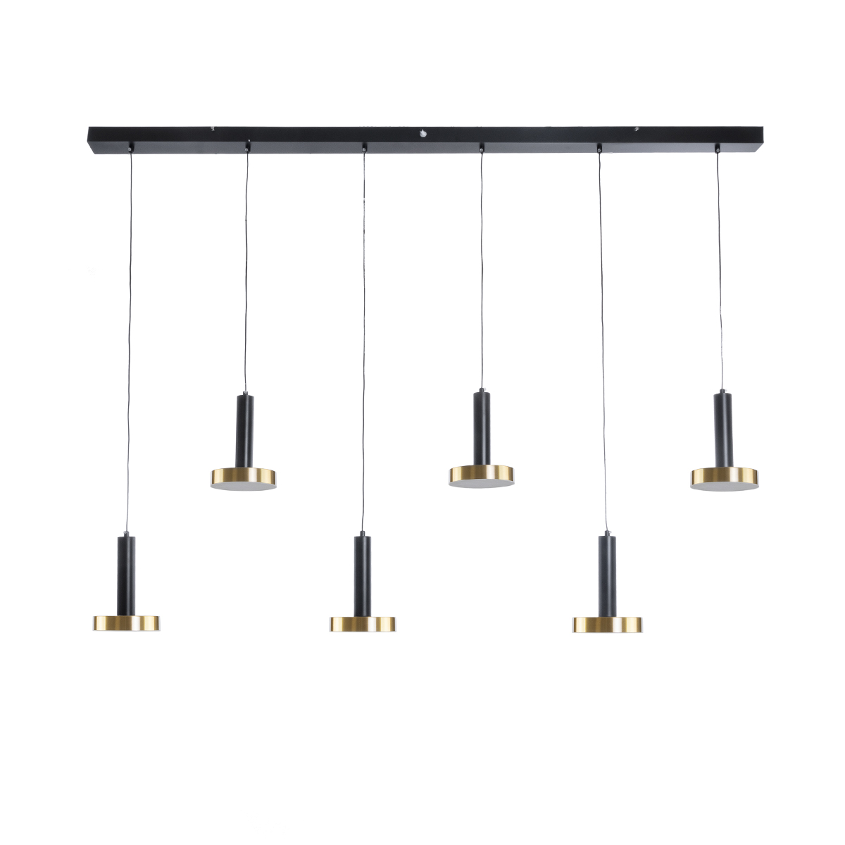 GLOBOSTAR® ZANE 60937 Μοντέρνο Κρεμαστό Φωτιστικό Οροφής LED 100W 11200lm 120° AC 220-240V IP20 Ρυθμιζόμενο Λευκό CCT με Χειριστήριο από 2700K έως 6000K Dimmable - Lumileds SMD Chip - Μαύρο Ματ & Χρυσό - Μ160 x Π15 x Υ20cm - 3 Χρόνια Εγγύηση - Image 2