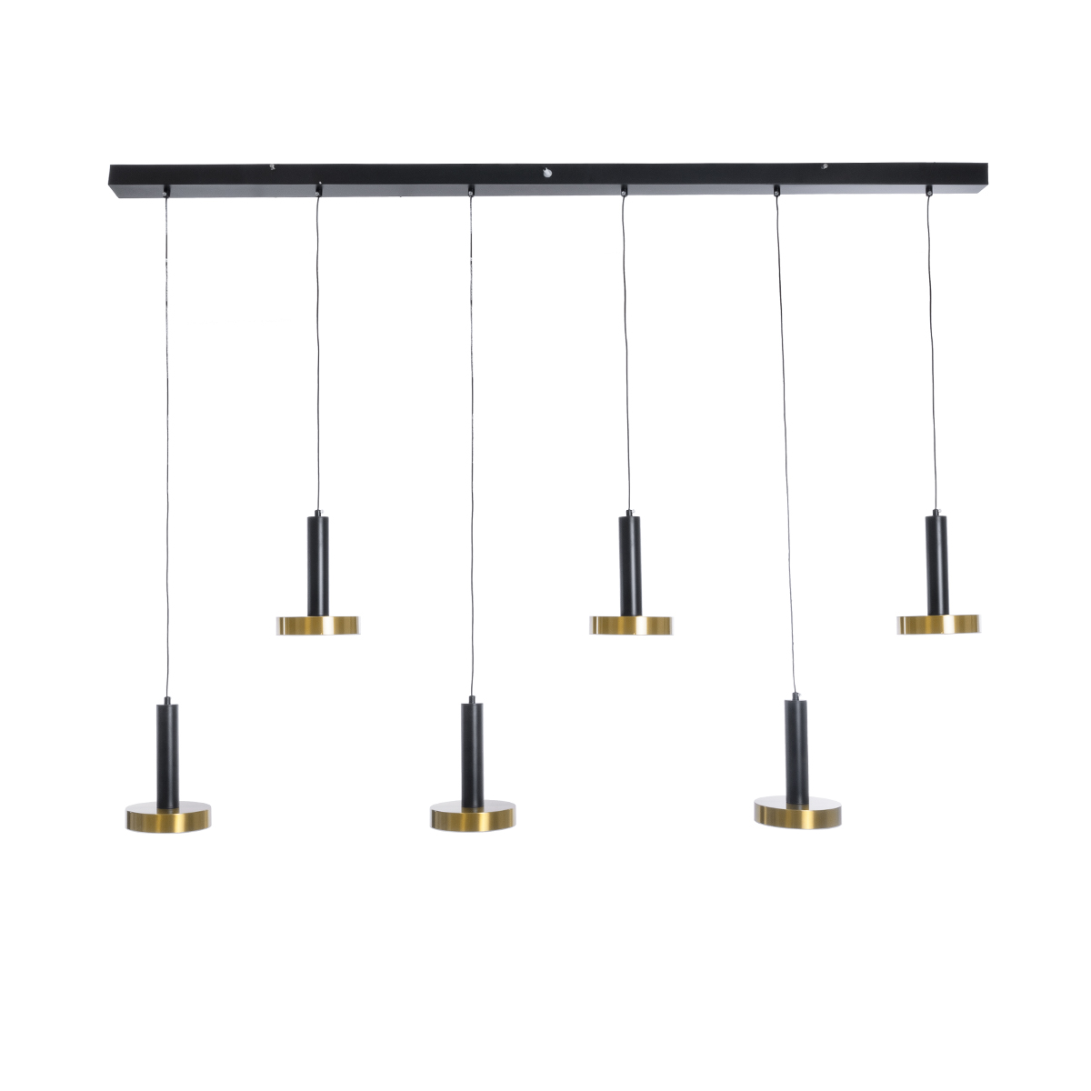 GLOBOSTAR® ZANE 60937 Μοντέρνο Κρεμαστό Φωτιστικό Οροφής LED 100W 11200lm 120° AC 220-240V IP20 Ρυθμιζόμενο Λευκό CCT με Χειριστήριο από 2700K έως 6000K Dimmable - Lumileds SMD Chip - Μαύρο Ματ & Χρυσό - Μ160 x Π15 x Υ20cm - 3 Χρόνια Εγγύηση - Image 3