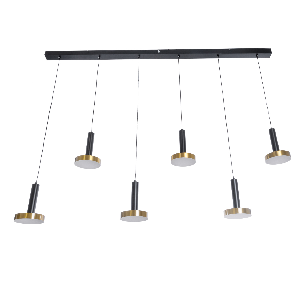 GLOBOSTAR® ZANE 60937 Μοντέρνο Κρεμαστό Φωτιστικό Οροφής LED 100W 11200lm 120° AC 220-240V IP20 Ρυθμιζόμενο Λευκό CCT με Χειριστήριο από 2700K έως 6000K Dimmable - Lumileds SMD Chip - Μαύρο Ματ & Χρυσό - Μ160 x Π15 x Υ20cm - 3 Χρόνια Εγγύηση - Image 4