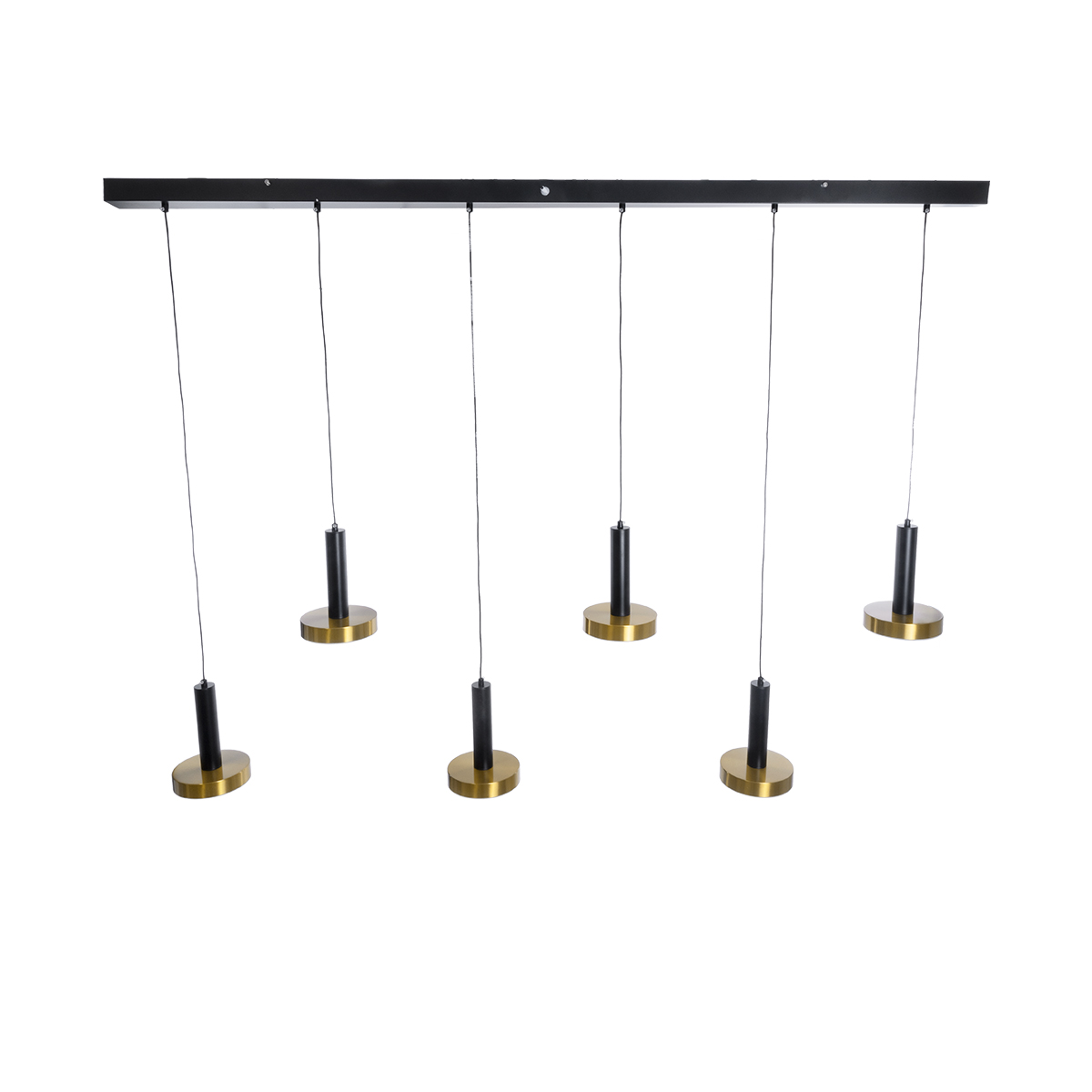 GLOBOSTAR® ZANE 60937 Μοντέρνο Κρεμαστό Φωτιστικό Οροφής LED 100W 11200lm 120° AC 220-240V IP20 Ρυθμιζόμενο Λευκό CCT με Χειριστήριο από 2700K έως 6000K Dimmable - Lumileds SMD Chip - Μαύρο Ματ & Χρυσό - Μ160 x Π15 x Υ20cm - 3 Χρόνια Εγγύηση - Image 5