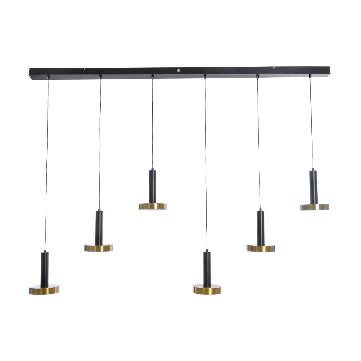 GLOBOSTAR® ZANE 60937 Μοντέρνο Κρεμαστό Φωτιστικό Οροφής LED 100W 11200lm 120° AC 220-240V IP20 Ρυθμιζόμενο Λευκό CCT με Χειριστήριο από 2700K έως 6000K Dimmable - Lumileds SMD Chip - Μαύρο Ματ & Χρυσό - Μ160 x Π15 x Υ20cm - 3 Χρόνια Εγγύηση - Image 6