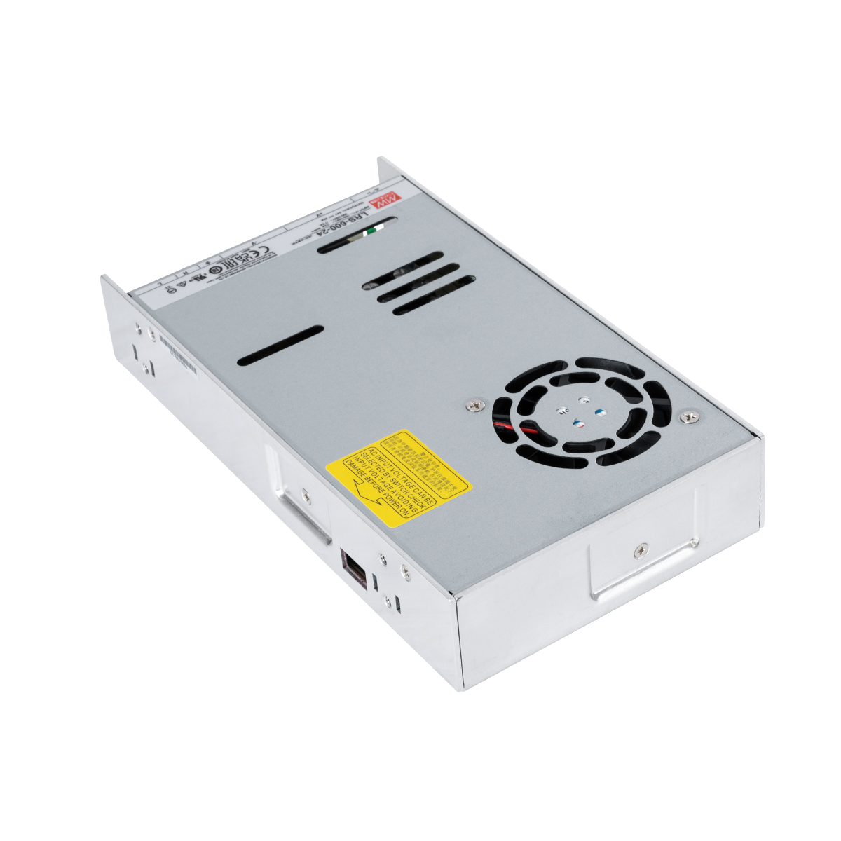 GLOBOSTAR® MEANWELL-LRS600-24 90788 Τροφοδοτικό/Μετασχηματιστής Class I PELV 600W 25A AC 220-240V σε DC 24V IP20 - Ρυθμιζόμενo από DC 22.8V έως DC 26.4V - Ασημί - Μ22.5 x Π12.4 x Υ4.1cm - 3 Χρόνια Εγγύηση - Image 3