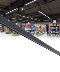 GLOBOSTAR® MARKET 61020 Μοντέρνο Γραμμικό Επεκτεινόμενο Φωτιστικό Οροφής LED 18W 2230lm 60° AC 220-240V IP20 Ψυχρό Λευκό 6000K - Lumileds SMD Chip - Μαύρο Ματ - Μ120 x Π2 x Υ4cm - 3 Χρόνια Εγγύηση