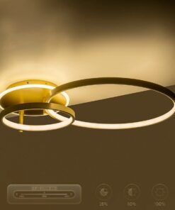 GLOBOSTAR® NEMESIS 61107 Μοντέρνο Φωτιστικό Οροφής LED 67W 7573lm 360° AC 220-240V IP20 Ρυθμιζόμενο Λευκό CCT με Χειριστήριο από 2700K έως 6000K Dimmable – Lumileds SMD Chip – Χρυσό Βούρτσας – Μ84 x Π45 x Υ13cm – 3 Χρόνια Εγγύηση