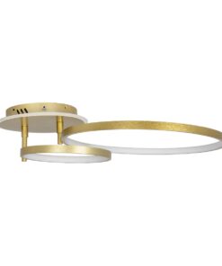 GLOBOSTAR® NEMESIS 61107 Μοντέρνο Φωτιστικό Οροφής LED 67W 7573lm 360° AC 220-240V IP20 Ρυθμιζόμενο Λευκό CCT με Χειριστήριο από 2700K έως 6000K Dimmable – Lumileds SMD Chip – Χρυσό Βούρτσας – Μ84 x Π45 x Υ13cm – 3 Χρόνια Εγγύηση