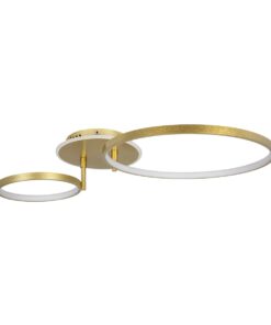 GLOBOSTAR® NEMESIS 61107 Μοντέρνο Φωτιστικό Οροφής LED 67W 7573lm 360° AC 220-240V IP20 Ρυθμιζόμενο Λευκό CCT με Χειριστήριο από 2700K έως 6000K Dimmable – Lumileds SMD Chip – Χρυσό Βούρτσας – Μ84 x Π45 x Υ13cm – 3 Χρόνια Εγγύηση
