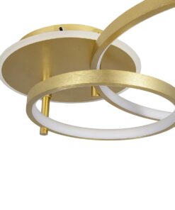 GLOBOSTAR® NEMESIS 61107 Μοντέρνο Φωτιστικό Οροφής LED 67W 7573lm 360° AC 220-240V IP20 Ρυθμιζόμενο Λευκό CCT με Χειριστήριο από 2700K έως 6000K Dimmable – Lumileds SMD Chip – Χρυσό Βούρτσας – Μ84 x Π45 x Υ13cm – 3 Χρόνια Εγγύηση