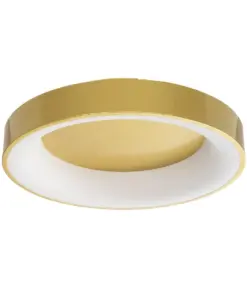 GLOBOSTAR® SALEM 61235 Μοντέρνο Φωτιστικό Οροφής LED 75W 8625lm 120° AC 220-240V IP20 Ρυθμιζόμενο Λευκό CCT με Χειριστήριο από 2700K έως 6000K Dimmable - Lumileds SMD Chip - Χρυσό - Μ45 x Π45 x Υ9.5cm - 3 Χρόνια Εγγύηση