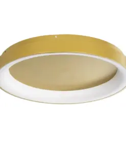 GLOBOSTAR® SALEM 61239 Μοντέρνο Φωτιστικό Οροφής LED 105W 12075lm 120° AC 220-240V IP20 Ρυθμιζόμενο Λευκό CCT με Χειριστήριο από 2700K έως 6000K Dimmable - Lumileds SMD Chip - Χρυσό - Μ60 x Π60 x Υ9.5cm - 3 Χρόνια Εγγύηση