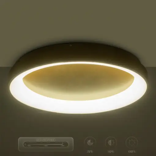 GLOBOSTAR® SALEM 61239 Μοντέρνο Φωτιστικό Οροφής LED 105W 12075lm 120° AC 220-240V IP20 Ρυθμιζόμενο Λευκό CCT με Χειριστήριο από 2700K έως 6000K Dimmable - Lumileds SMD Chip - Χρυσό - Μ60 x Π60 x Υ9.5cm - 3 Χρόνια Εγγύηση - Image 13