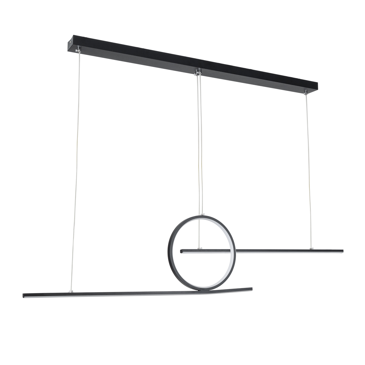 GLOBOSTAR® TEREZA 61288 Μοντέρνο Κρεμαστό Φωτιστικό Οροφής LED 67W 7504lm 300° AC 220-240V IP20 Ρυθμιζόμενο Λευκό CCT με Χειριστήριο από 2700K έως 6000K Dimmable - Lumileds SMD Chip - Μαύρο Ματ - Μ110 x Π4.5 x Υ34cm - 3 Χρόνια Εγγύηση - Image 4