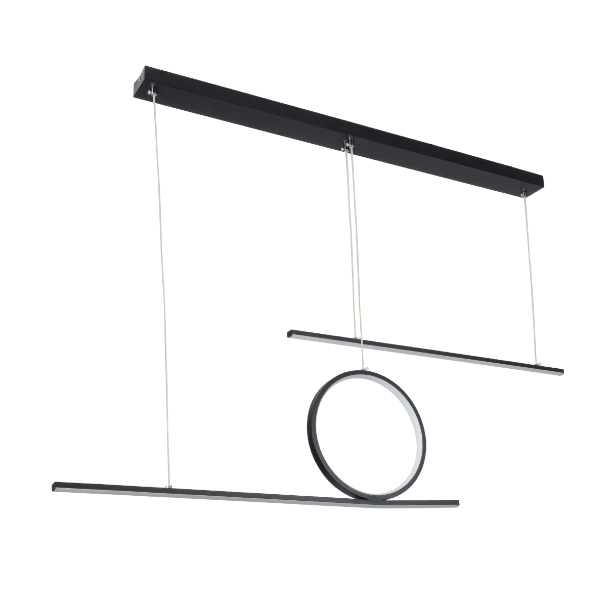 GLOBOSTAR® TEREZA 61288 Μοντέρνο Κρεμαστό Φωτιστικό Οροφής LED 67W 7504lm 300° AC 220-240V IP20 Ρυθμιζόμενο Λευκό CCT με Χειριστήριο από 2700K έως 6000K Dimmable - Lumileds SMD Chip - Μαύρο Ματ - Μ110 x Π4.5 x Υ34cm - 3 Χρόνια Εγγύηση - Image 5