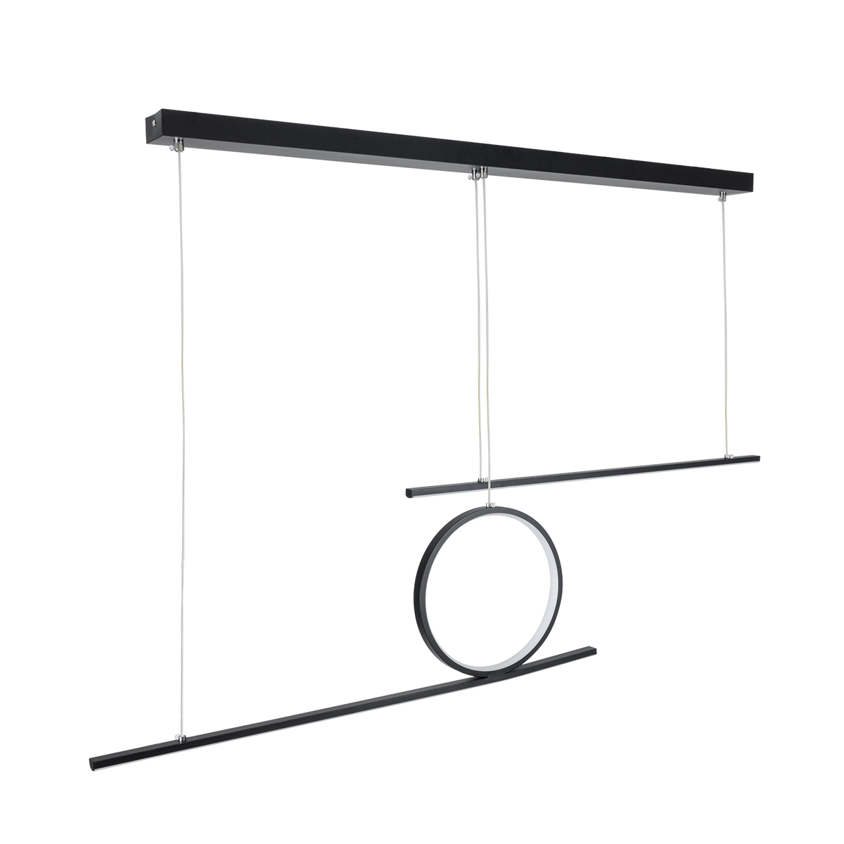 GLOBOSTAR® TEREZA 61288 Μοντέρνο Κρεμαστό Φωτιστικό Οροφής LED 67W 7504lm 300° AC 220-240V IP20 Ρυθμιζόμενο Λευκό CCT με Χειριστήριο από 2700K έως 6000K Dimmable - Lumileds SMD Chip - Μαύρο Ματ - Μ110 x Π4.5 x Υ34cm - 3 Χρόνια Εγγύηση - Image 6