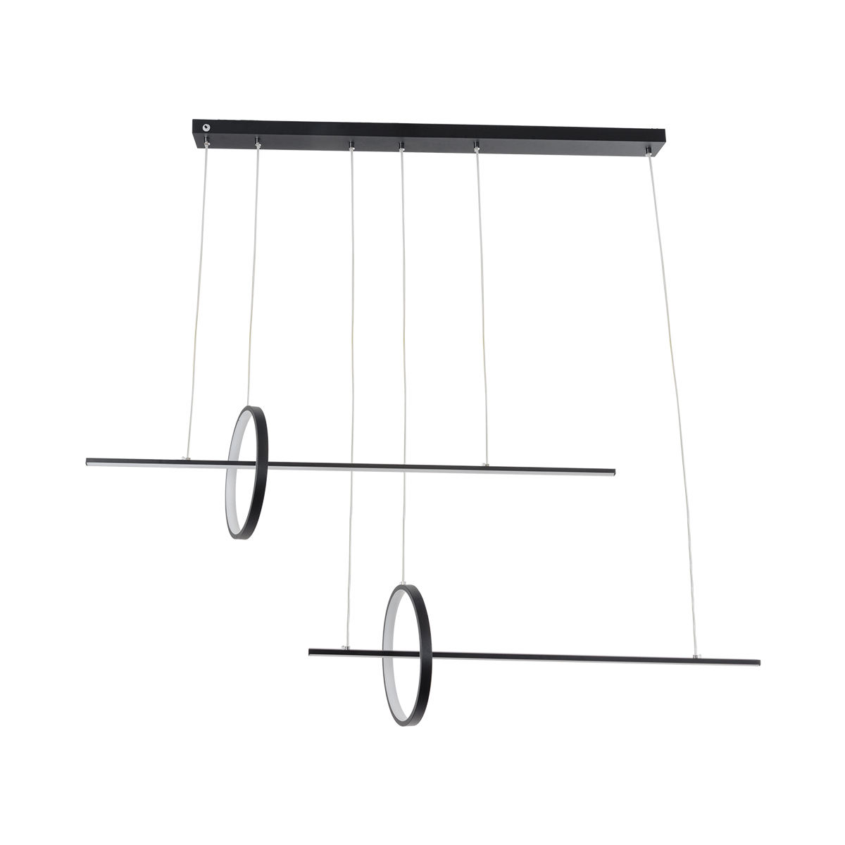 GLOBOSTAR® LINEARE 61290 Μοντέρνο Κρεμαστό Φωτιστικό Οροφής LED 67W 7504lm 300° AC 220-240V IP20 Ρυθμιζόμενο Λευκό CCT με Χειριστήριο από 2700K έως 6000K Dimmable - Lumileds SMD Chip - Μαύρο Ματ - Μ130 x Π25 x Υ60cm - 3 Χρόνια Εγγύηση - Image 4