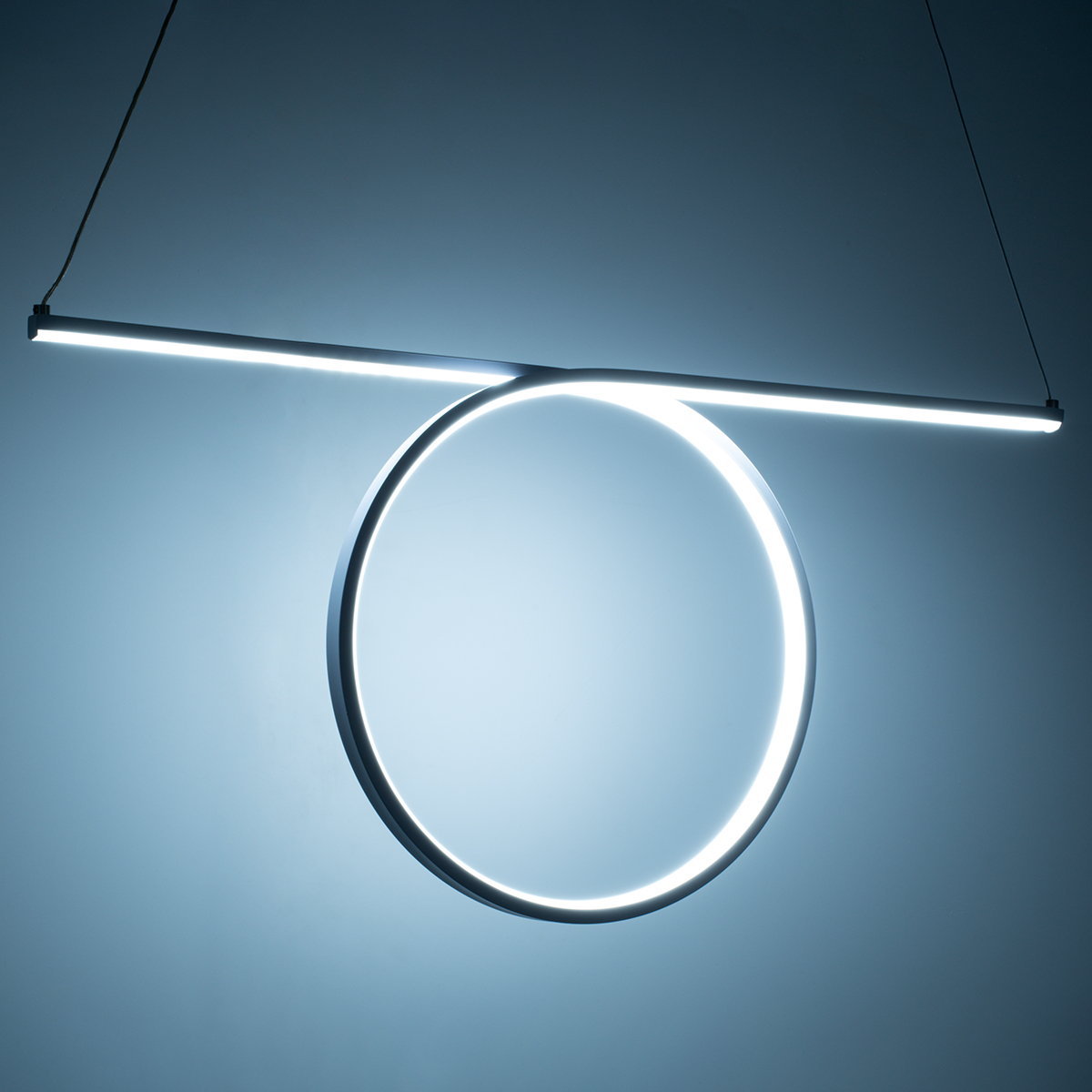 GLOBOSTAR® ROME 61296 Μοντέρνο Κρεμαστό Φωτιστικό Οροφής LED 24W 2640lm 200° AC 220-240V IP20 Ρυθμιζόμενο Λευκό CCT με On/Off 2700K/4500K/6000K - Lumileds SMD Chip - Νίκελ Βούρτσας - Μ65.5 x Π4 x Υ33cm - 3 Χρόνια Εγγύηση - Image 11
