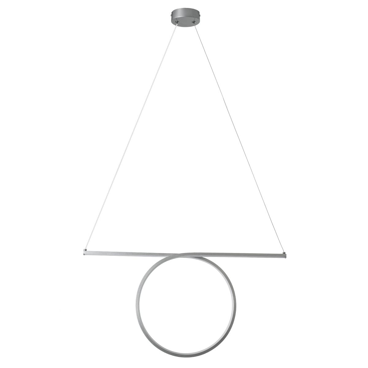 GLOBOSTAR® ROME 61296 Μοντέρνο Κρεμαστό Φωτιστικό Οροφής LED 24W 2640lm 200° AC 220-240V IP20 Ρυθμιζόμενο Λευκό CCT με On/Off 2700K/4500K/6000K - Lumileds SMD Chip - Νίκελ Βούρτσας - Μ65.5 x Π4 x Υ33cm - 3 Χρόνια Εγγύηση - Image 4