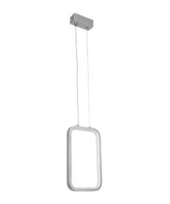 GLOBOSTAR® DEROBA 61300 Μοντέρνο Κρεμαστό Φωτιστικό Οροφής LED 12W 1320lm 360° AC 220-240V IP20 Ρυθμιζόμενο Λευκό CCT με On/Off 2700K/4500K/6000K – Lumileds SMD Chip – Νίκελ Βούρτσας – Μ16 x Π1.6 x Υ25.5cm – 3 Χρόνια Εγγύηση