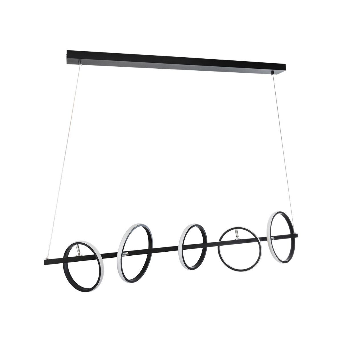 GLOBOSTAR® CIRCOLARE 61319 Μοντέρνο Κρεμαστό Φωτιστικό Οροφής LED 75W 8400lm 360° AC 220-240V IP20 Ρυθμιζόμενο Λευκό CCT με Χειριστήριο από 2700K έως 6000K Dimmable - Lumileds SMD Chip - Μαύρο Ματ - Μ120 x Π25 x Υ25cm - 3 Χρόνια Εγγύηση - Image 6