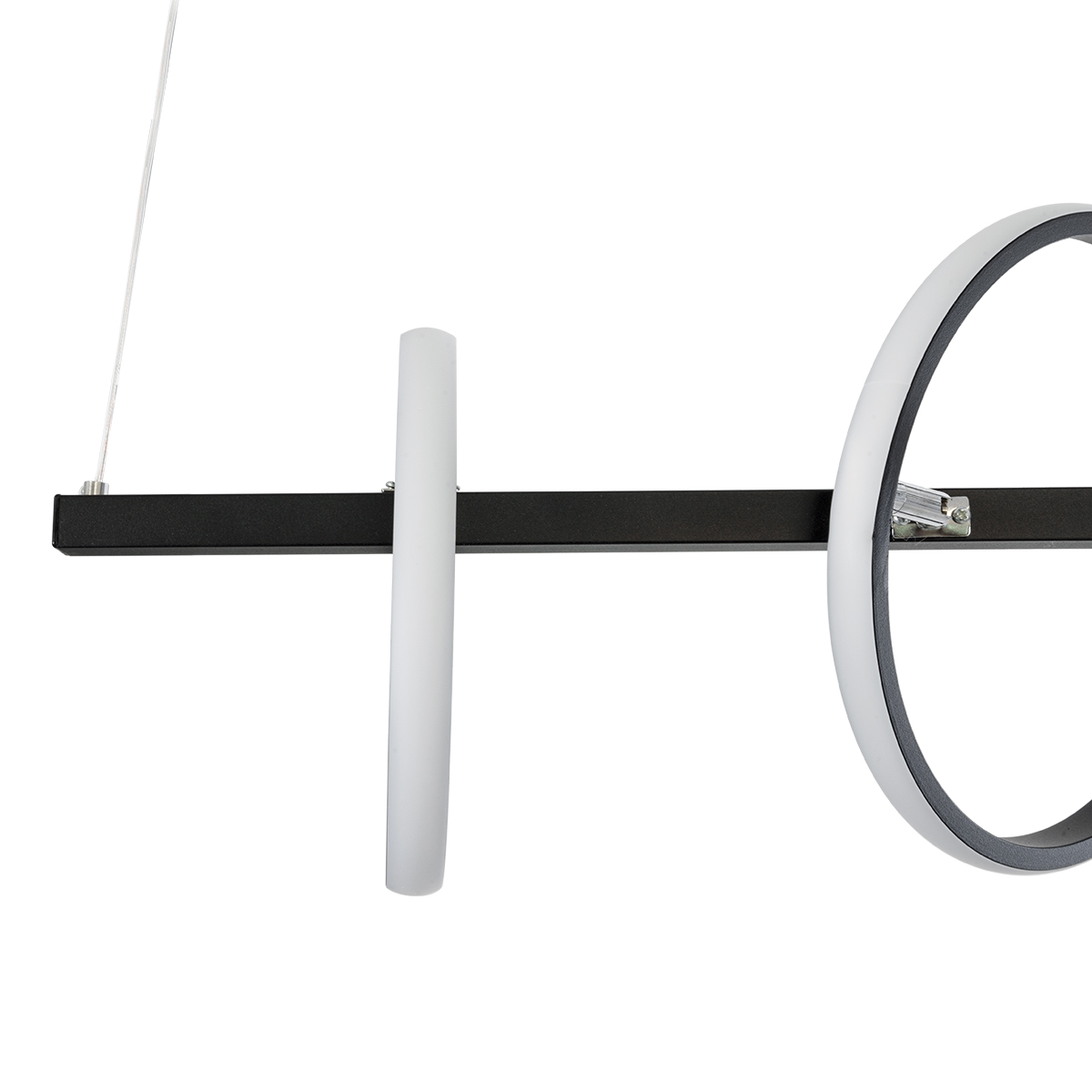 GLOBOSTAR® CIRCOLARE 61319 Μοντέρνο Κρεμαστό Φωτιστικό Οροφής LED 75W 8400lm 360° AC 220-240V IP20 Ρυθμιζόμενο Λευκό CCT με Χειριστήριο από 2700K έως 6000K Dimmable - Lumileds SMD Chip - Μαύρο Ματ - Μ120 x Π25 x Υ25cm - 3 Χρόνια Εγγύηση - Image 7