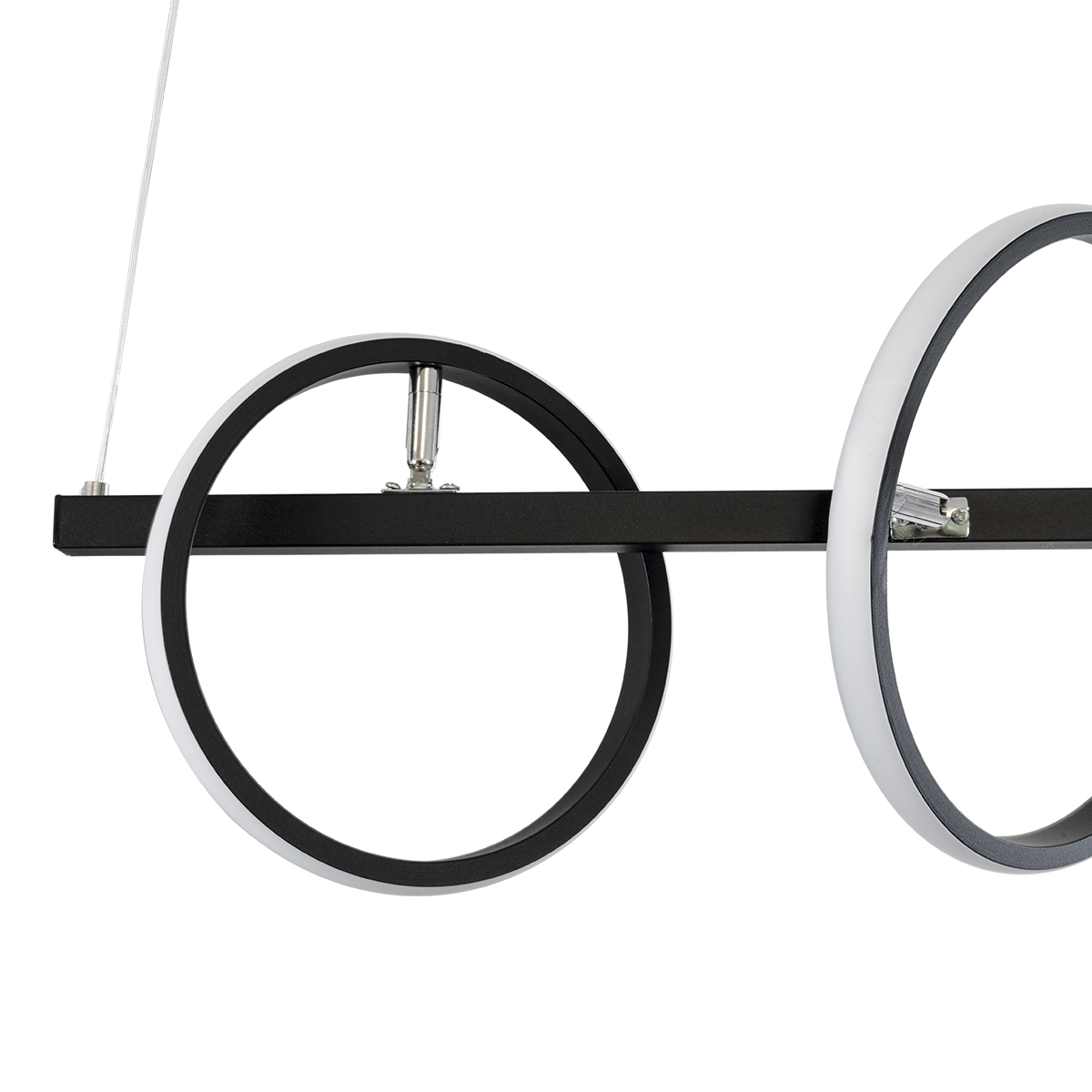 GLOBOSTAR® CIRCOLARE 61319 Μοντέρνο Κρεμαστό Φωτιστικό Οροφής LED 75W 8400lm 360° AC 220-240V IP20 Ρυθμιζόμενο Λευκό CCT με Χειριστήριο από 2700K έως 6000K Dimmable - Lumileds SMD Chip - Μαύρο Ματ - Μ120 x Π25 x Υ25cm - 3 Χρόνια Εγγύηση - Image 8
