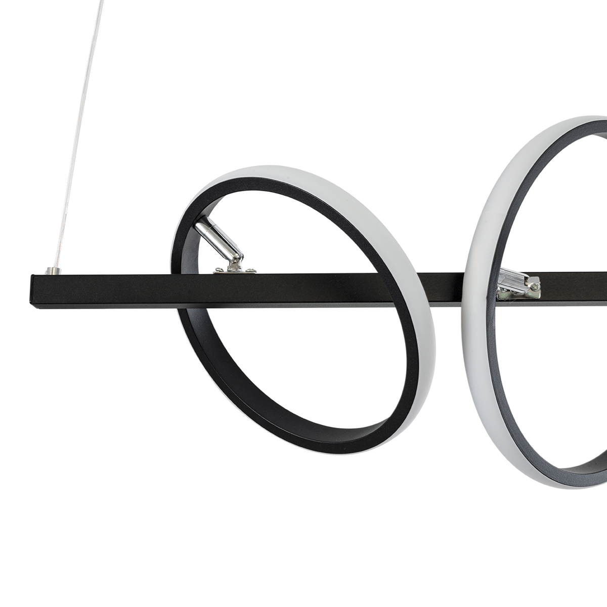 GLOBOSTAR® CIRCOLARE 61319 Μοντέρνο Κρεμαστό Φωτιστικό Οροφής LED 75W 8400lm 360° AC 220-240V IP20 Ρυθμιζόμενο Λευκό CCT με Χειριστήριο από 2700K έως 6000K Dimmable - Lumileds SMD Chip - Μαύρο Ματ - Μ120 x Π25 x Υ25cm - 3 Χρόνια Εγγύηση - Image 9