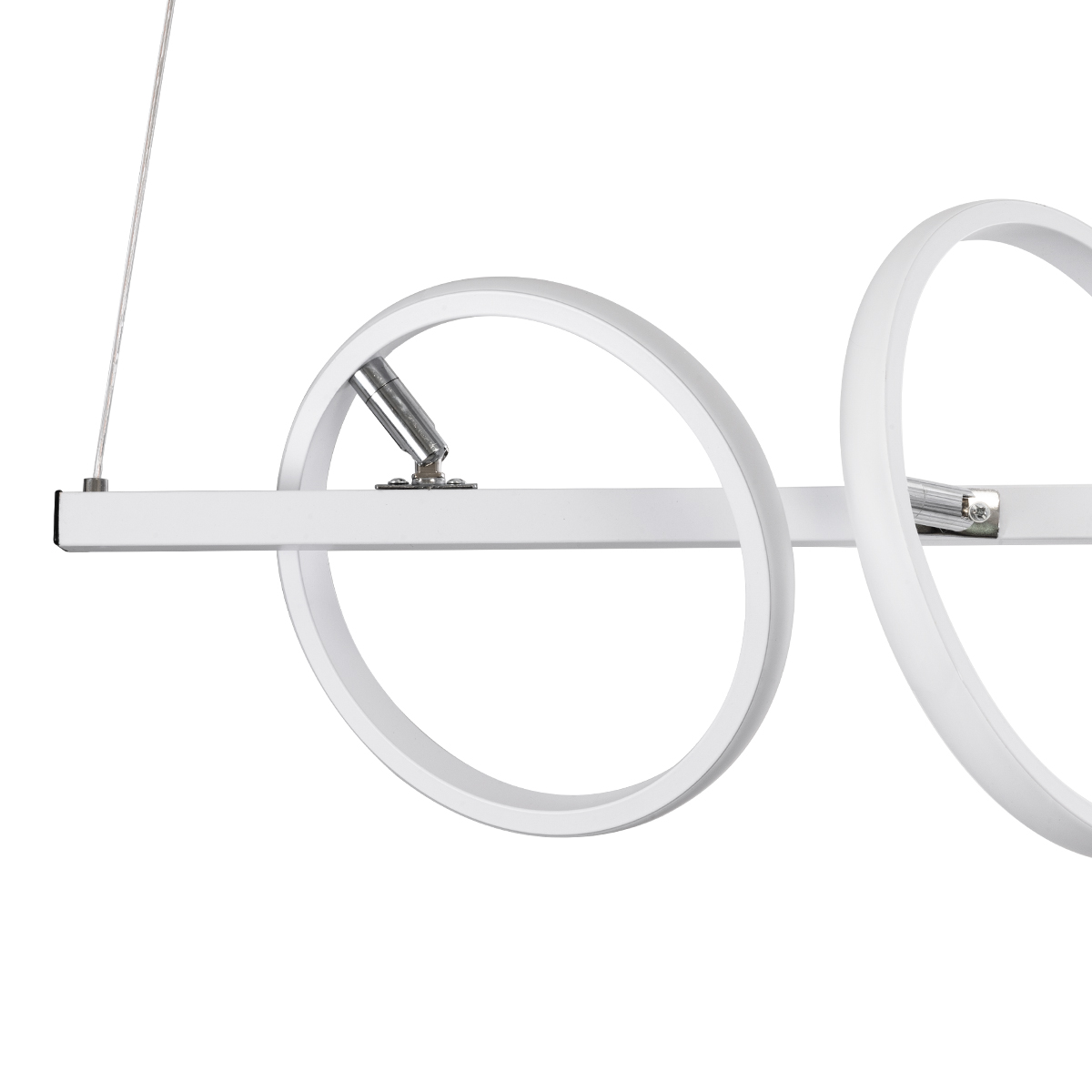 GLOBOSTAR® CIRCOLARE 61320 Μοντέρνο Κρεμαστό Φωτιστικό Οροφής LED 75W 8400lm 360° AC 220-240V IP20 Ρυθμιζόμενο Λευκό CCT με Χειριστήριο από 2700K έως 6000K Dimmable - Lumileds SMD Chip - Λευκό Ματ - Μ120 x Π25 x Υ25cm - 3 Χρόνια Εγγύηση - Image 9