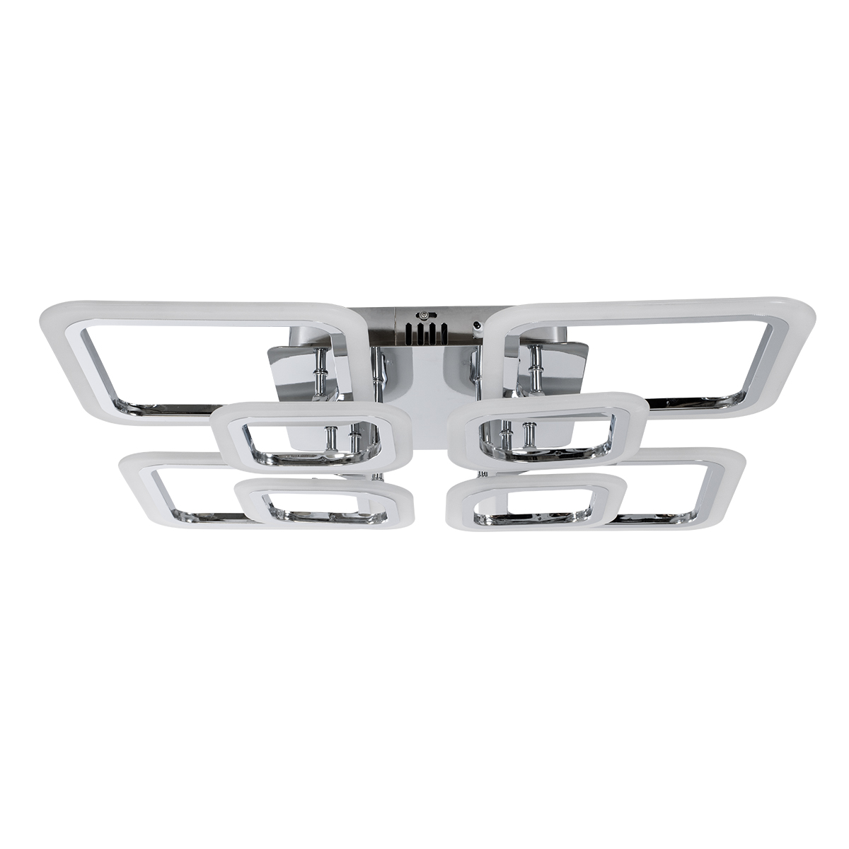 GLOBOSTAR® ROYAL-S 61326 Μοντέρνο Φωτιστικό Οροφής LED 135W 16200lm 360° AC 220-240V IP20 Ρυθμιζόμενο Λευκό CCT με Χειριστήριο από 2700K έως 6000K Dimmable - Lumileds SMD Chip - Ασημί Νίκελ - Μ58.5 x Π58.5 x Υ12cm - 3 Χρόνια Εγγύηση - Image 4