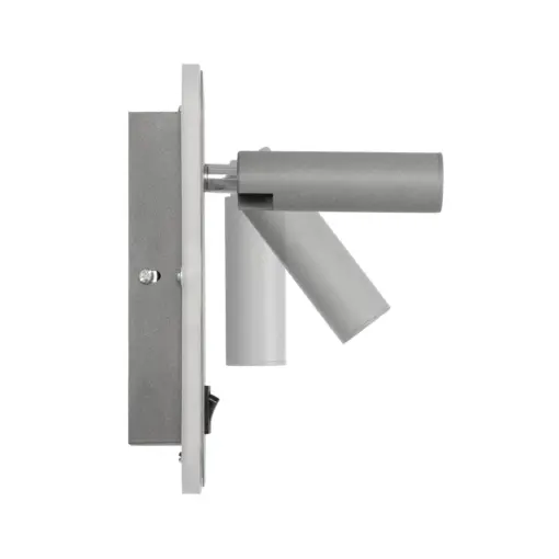 GLOBOSTAR® LADY-O 61365 Μοντέρνο Φωτιστικό Τοίχου - Απλίκα Ξενοδοχείου Reading Light με Φορτιστή USB 3A LED 10W 1000lm 36° & 360° AC 220-240V IP20 Φυσικό Λευκό 4500K - Bridgelux COB Chip & TÜV SÜD Driver - Γκρι Ματ - Μ10.5 x Π10 x Υ18.5cm - 3 Χρόνια Εγγύηση - Image 3