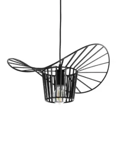 GLOBOSTAR® LUMINOVA 61462 Μοντέρνο Κρεμαστό Φωτιστικό Οροφής με Ντουί 1 x E27 AC 220-240V IP20 - Μαύρο - Μ40 x Π40 x Υ20cm